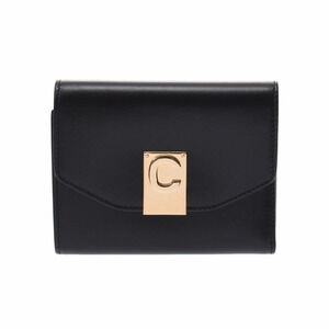Celine Wallet Black Calfskin Tri fold